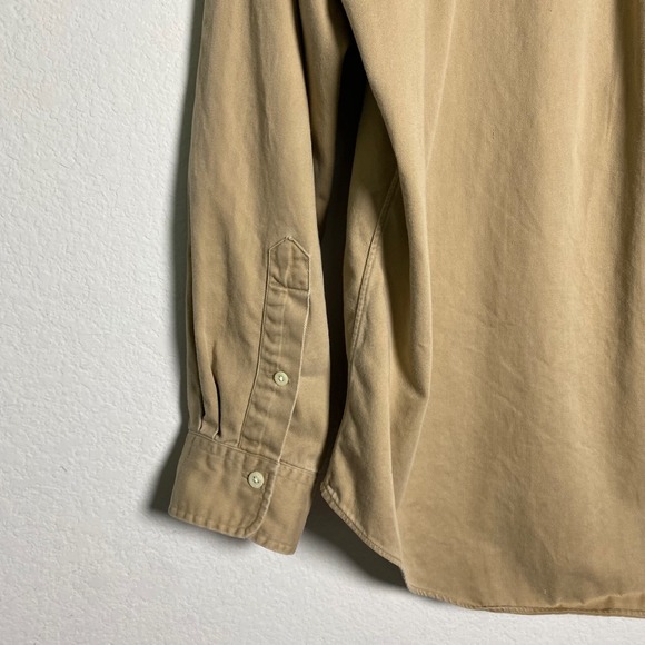 VTG Ralph Lauren Men Classic Fit Long Sleeve Button Down Khaki XL Cotton Preppy - Picture 10 of 11